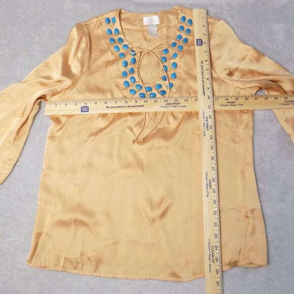 Hot In Hollywood Tunic Medium Shiny Boho Festival Champagne (BUNDLE PRICE $5) - Picture 3 of 4
